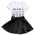 thumbnail image 1 of Honganda Été Enfants Bébé Filles Mini Patron Tops + Ensemble de Jupe en Cuir, 1 of 3