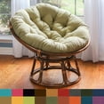 thumbnail image 4 of International Caravan Bali 42-inch Rattan Papasan Chair with Microsuede Cushion Hunter green, 4 of 5