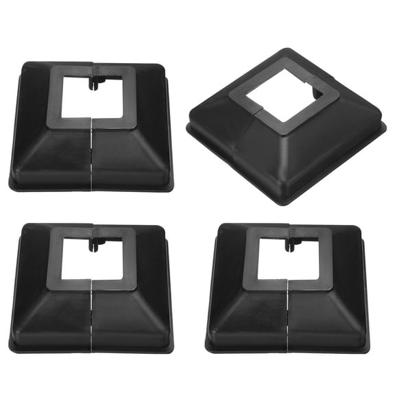 4 Pack Post Base Cover, 3.5x3.25 (Internal Size 1.2x1.2) Split Style Post Skirt, Porch Column Wrap for Post Fence Deck Cable Railing Baluster Stair Rails, Black