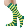 thumbnail image 3 of Women Knee High Striped Socks Cotton Blend Wide Stripe Calf Mid Tube Hosiery for Daily Fashion Black, 3 of 3