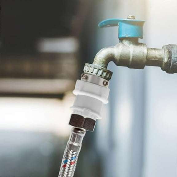 2x Washing Machine Inlet Pipe Joint Steel Head Hose Quick Connector Accessory Smile Home