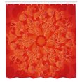 thumbnail image 3 of Ambesonne Mandala Shower Curtain, Vibrant Colored Doodle Art, 69"Wx70"L, Scarlet Orange, 3 of 3