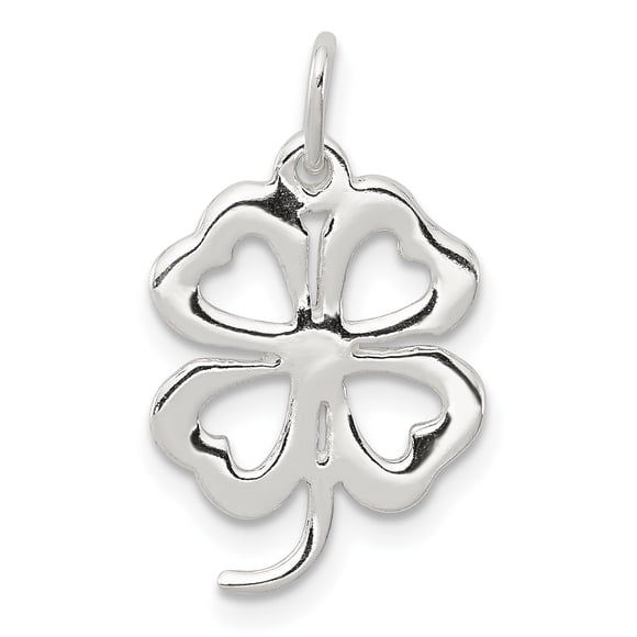 925 Sterling Silver 4 Leaf Clover Necklace Charm Pendant Good Luck Italian Horn