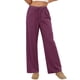 thumbnail image 5 of Amzcrzy Pantalones Mujer A Rayas Informales Cintura Alta Cordón Elástico Tipo Bóxer Cómodos Holgados Anchos Con Bolsillos Tallas S-2XL Morado, 5 of 8