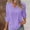 Purple, variant on Fashion Women's V-Neck 3/4 Sleeve Casual T-shirt Solid Blouse