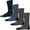 Navy Blue , Blue , Gray, variant on TOMMY HILFIGER Men's 4 Pairs Crew Mid Calf Socks, Multicolor, 7-12