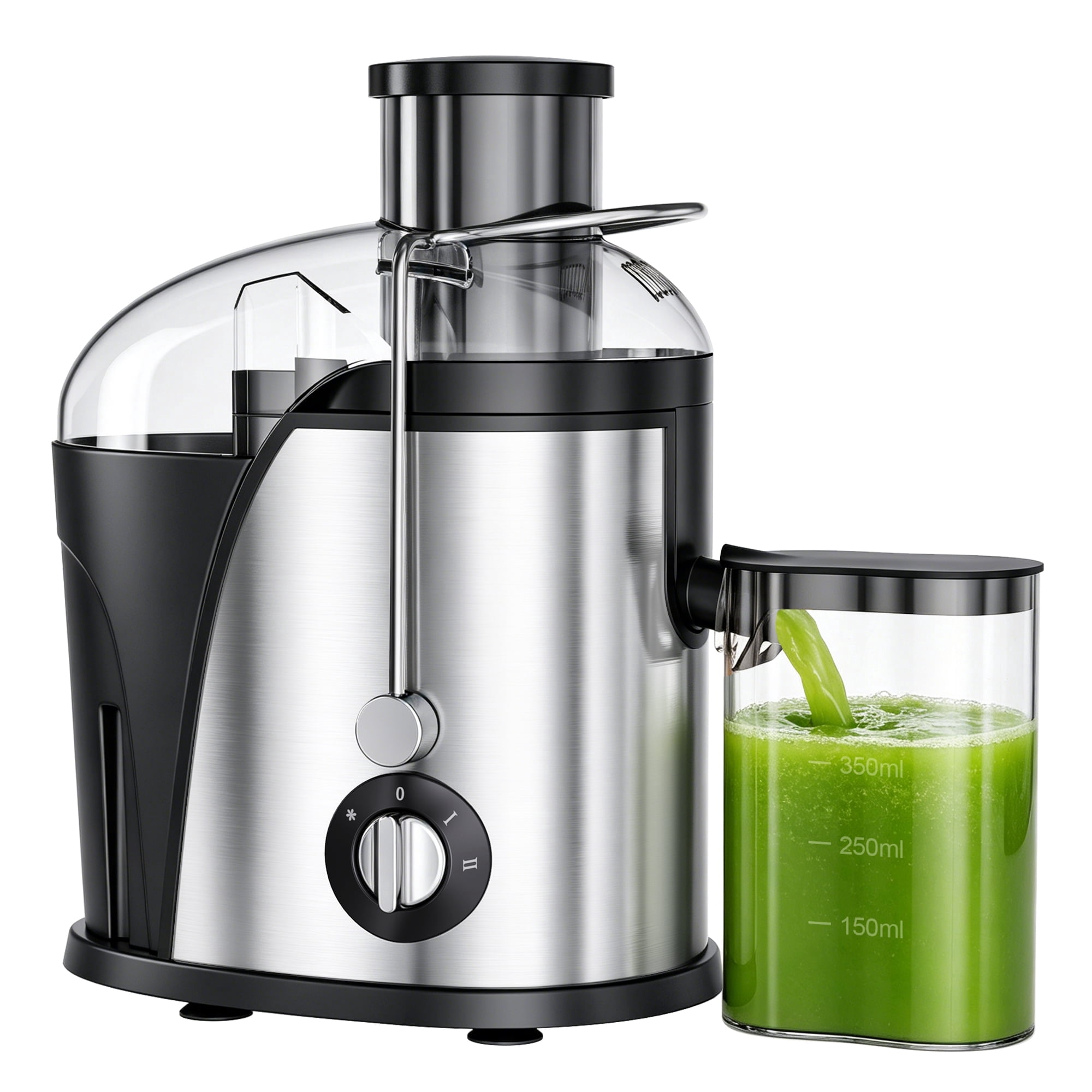 TINANA 500W Juicer Machine, 2-Speed Juice Extractor with Wide Feed Chute, Stainless Steel Filter Basket, Juice Cup