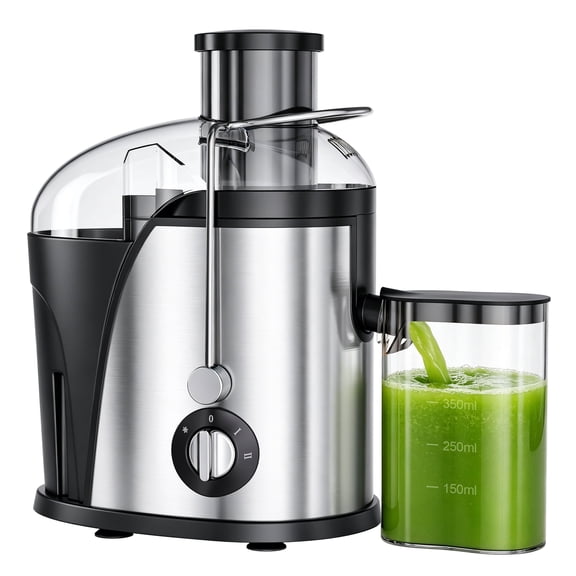 TINANA 500W Juicer Machine, 2-Speed Juice Extractor with Wide Feed Chute, Stainless Steel Filter Basket, Juice Cup