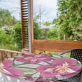 thumbnail image 2 of Ambesonne Iris Flowers Fitted Round Tablecloth, Dreamy Tropical Scene, 45"- 56" Diameter, Pastel Pink Pale Green, 2 of 5
