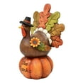 thumbnail image 4 of HCTSHG Halloween Pumpkin Ornament, Thanksgiving Turkey Resin Figurine, Holiday Decoration for Indoor Outdoor Party Christmas Decor, 4 of 9