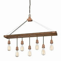 Westinghouse 6351400 Elway Seven-Light Indoor Chandelier, Barnwood Finish with Washed Copper Accents