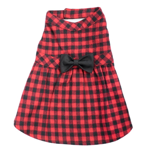 The Worthy Dog Flannel Buffalo Check Plaid Adjustable Pet Dress