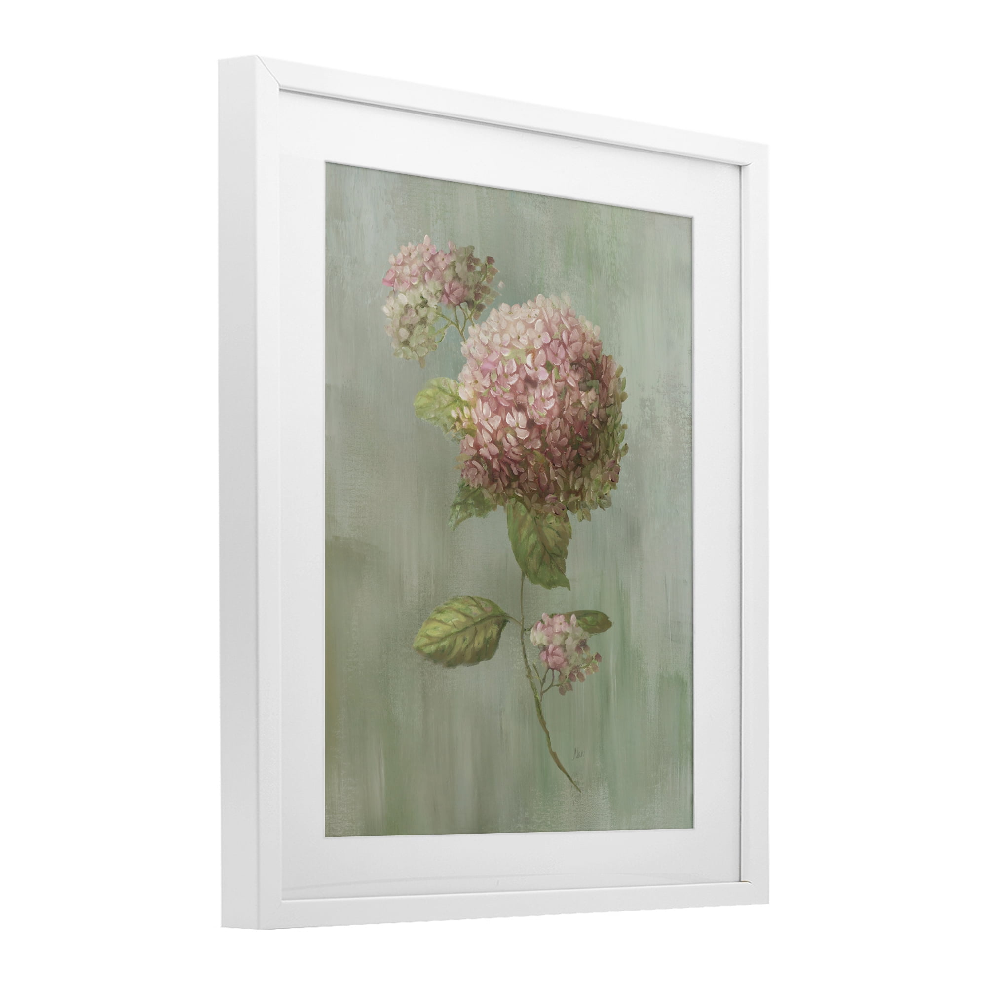 Stupell Industries Single Hydrangea Bushel White Framed Print Under Glass, design by Nan