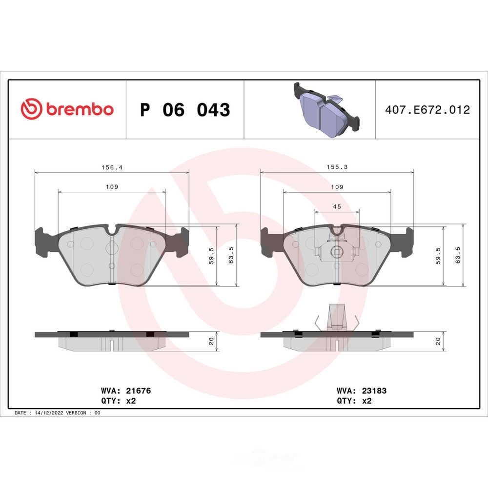 Brembo P06043 PRIME Low-Met Brake Pad Set
