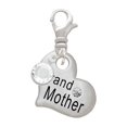 thumbnail image 2 of Delight Jewelry Silvertone Large ''Grandmother'' Heart with Clear Crystal - Silvertone Clip on Charm with Clear Crystal Drop, 2 of 4