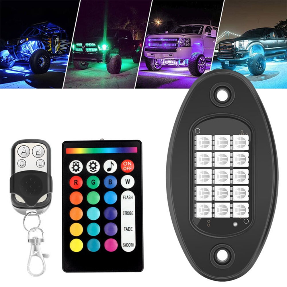LED Rock Lights 4 Pods Underglow Light with App Control Waterproof Car Neon Lights Kit for Car Truck ATV UTV SUV Offroad Boat