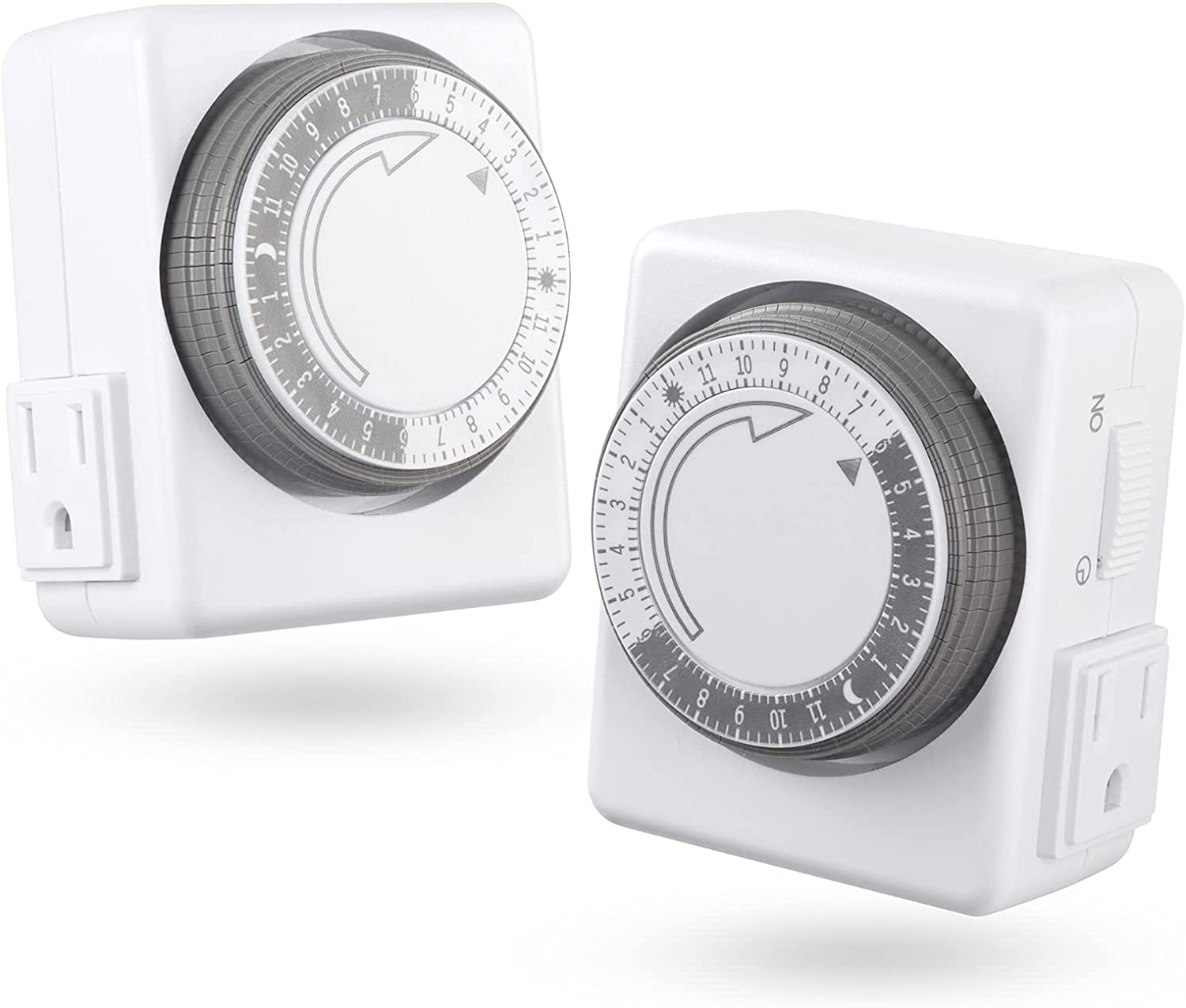 HBN 24-Hour Plug-in Mechanical Timer with Dual Outlets, 2-Pack photo 1