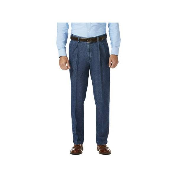 haggar stretch denim trousers