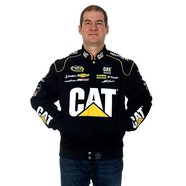 JH Design Jeff Burton Caterpillar NASCAR Jacket Black CAT Walmart