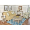 thumbnail image 2 of Linon Salonika Quatrefoil Reversible Woven Wool 5'x8' Rug in Light Blue, 2 of 3
