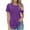 Purple, variant on Patlollav Women Tshirts Under $10, Women's Summer Tunic Top Short Sleeve Round Neck Pleated Casual Tshirts Basic Loose Blouses