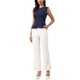 thumbnail image 2 of Chaleco Peplum Inspire Chic para Mujeres, Elegante, Sin Mangas, Cuello Redondo, Con Dobladillo Acampanado, Tops de Oficina en Color Azul Marino, 2 of 6