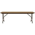 thumbnail image 2 of UrbanPro 22-32" Adjustable Metal & Wood Folding Table in Medium Oak/Wishbone, 2 of 6