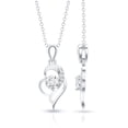 thumbnail image 3 of Rosec Jewels Lab Grown Diamond Heart Pendant Necklace for Valentines Day - EF-VS Quality Certified, 14K White Gold, 3 of 6