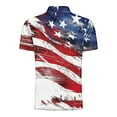 thumbnail image 6 of ALLLIST Trendy Tops for Men 2024 Collared Short Sleeve Red Independence Day T-Shirts Button Printed Casual Pullover Mens Shirts, 6 of 7