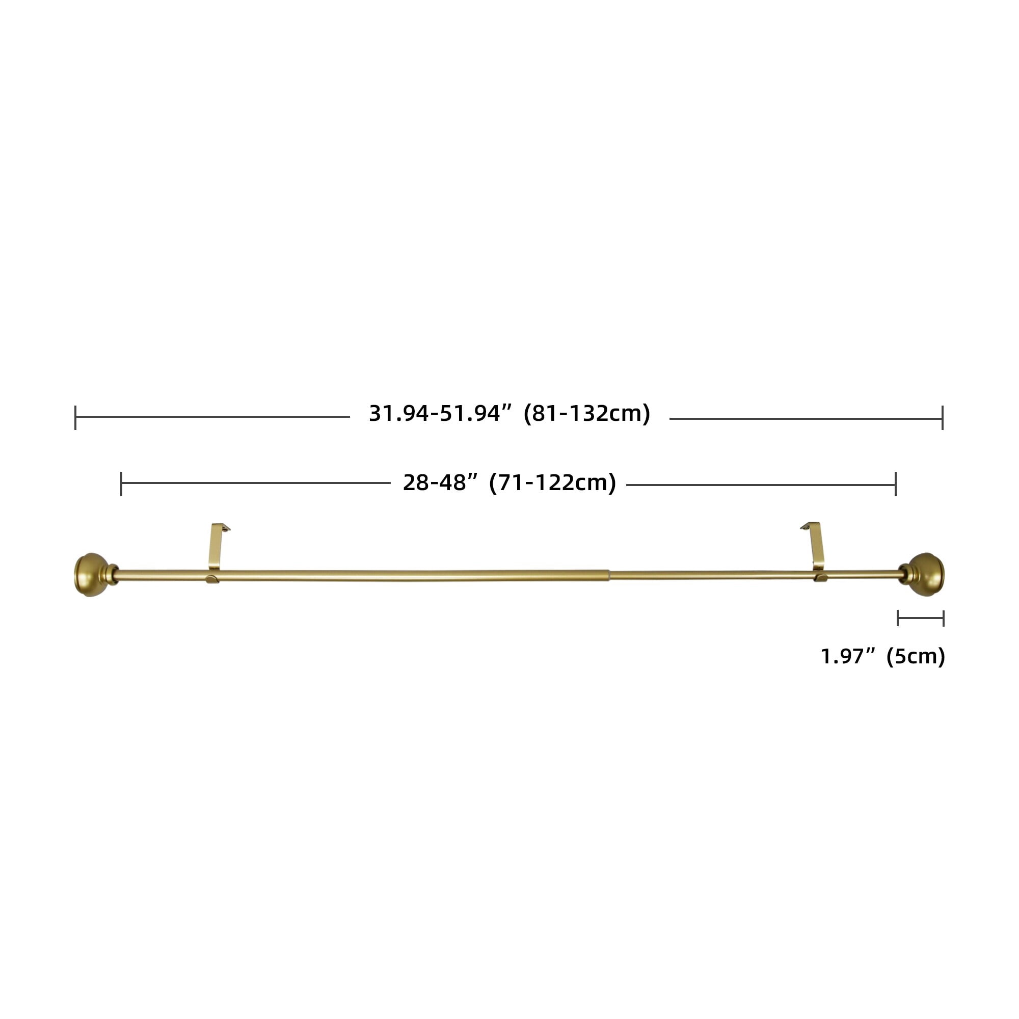 Lily Adjustable Single Curtain Rod 28" to 48"-Copper