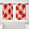 thumbnail image 4 of Rideaux de Cuisine Rouges à Motif de Fraises d'Été, Mignons Rideaux Rétro à Fleurs Courts pour Fenêtre, Ensemble de 2, Cantonnières de Traitement de Fenêtre pour Cuisine au-Dessus de l'Évier, Décoration de Salle de Bain et Salle à Manger (26x36 Pouces), 4 of 5