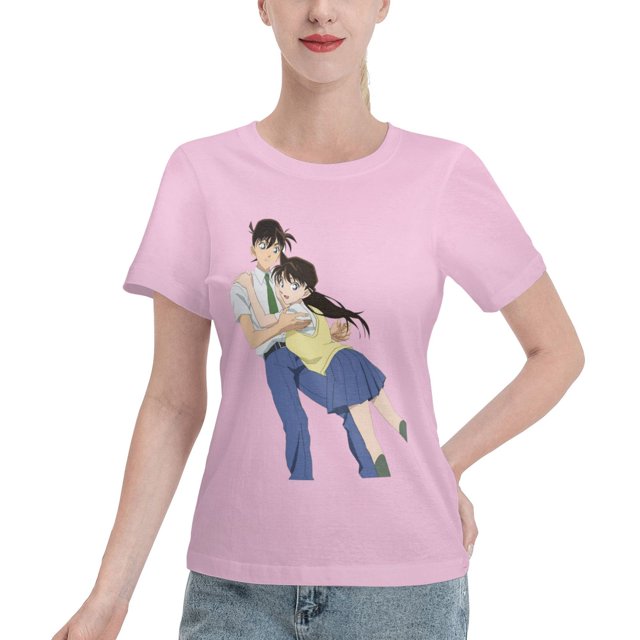 Women's Basic Short Sleeve T-Shirt Conan and Xiaolan
