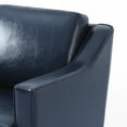 thumbnail image 4 of Swivel Accent Chair with Plump Back Pillow, PU Leather Swivel Armchair for Living Room, Comfy Vintage Barrel Chair for Adults(Leather Navy, Set of 1), 4 of 6