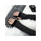 thumbnail image 5 of Guantes sin dedos de lana de invierno para mujer Inspire Chic, calentadores de brazos largos hasta el codo, disfraz, color negro, 5 of 6