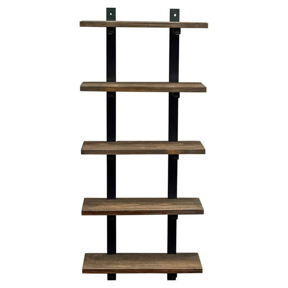 Alaterre Furniture Sonoma Étagère Murale de 48 Pouces de Haut en Métal et Bois Massif, Naturel, 48 Pouces