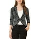 thumbnail image 1 of INSPIRE CHIC Chaqueta tipo blazer de rayas ligeras con decoración de botones de solapa con muesca para mujer Negro XS, 1 of 6