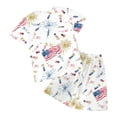 thumbnail image 4 of Kids Clothes Boys Baby Toddler Shorts Clothing Set Summer Cotton Round Neck Print Short-sleeved Training 1t 2t 3t 4t 5t 6t T-Shirt with Solid 2Pcs Outfit Two Pieces, 4 of 5