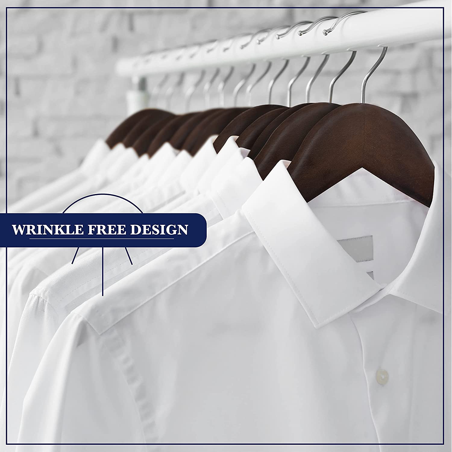 Wooden Hangers - Non Slip Luxury Natural Lotus Wood & Velvet Suit & Pants Hangers - 360 Rotating Hooks