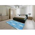 thumbnail image 5 of Ahgly Company Machine Washable Indoor Rectangle Transitional Tron Blue Area Rugs, 2' x 5', 5 of 7