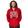 thumbnail image 4 of Retro Original Hipster Mustache Men's Big & Tall Graphic Zip Up Hoodie Brisco Brands 4X, 4 of 4
