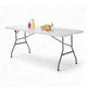 thumbnail image 2 of Mesa Plegable Blanca 2.40 m Tipo Portafolio Kinghouse, Ideal para Eventos, Jardín y Camping, Resistente, 2 of 6