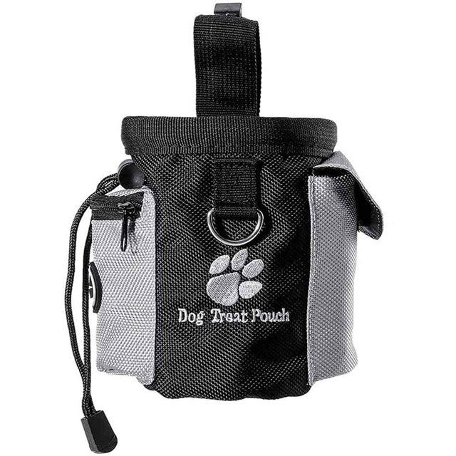 Bolsa de comida para perros, bolsa de bocadillos para perros con clip y correa de hombro para bolsa utilizable para entrenamiento y educación de perros, impermeable y lavable Namotu WL-00963