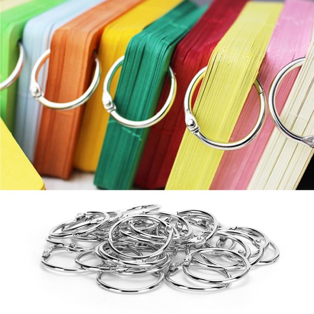 Carpeta de anillas de 30 piezas, Carpeta de anillas sueltas de hojalata Anillos con bisagras para libros Apertura de hojas Clip de aros circulares para álbum de recortes Suministros(SQ-32) Amonsee NO