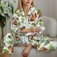 thumbnail image 6 of Daiia Mosaic Forest Squirrel for Women's Long-Sleeved Pajama Set – Soft & Comfortable Sleepwear Button-Up Pajamas Cozy Lounge Wear-, 6 of 7