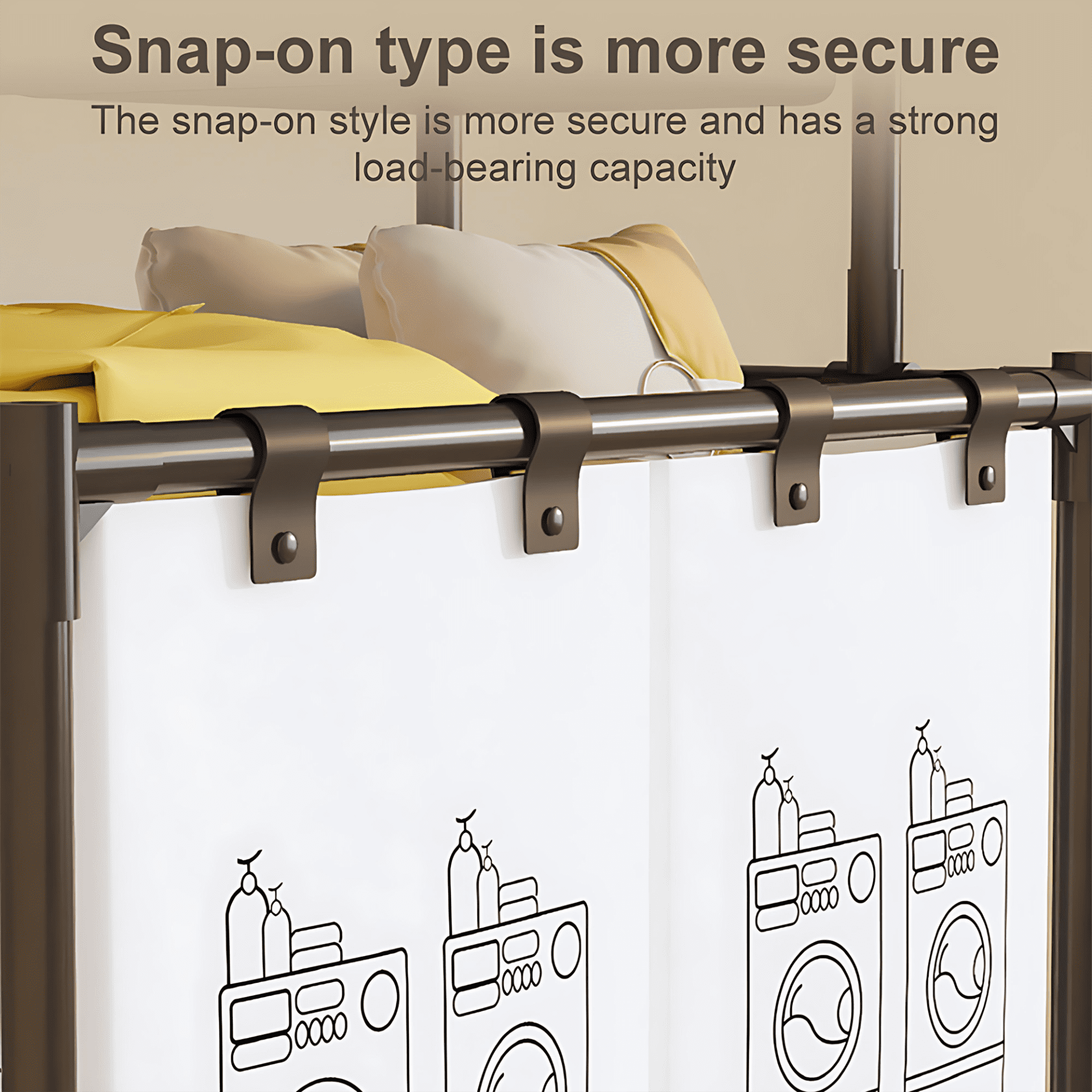 INSMART 2-Tier Laundry Hamper with Removable Bag - Foldable Clothes Sorter for Bedroom, Bathroom & Laundry Room - Sturdy Steel Frame, No Assembly Needed, Waterproof, Storage Organizer