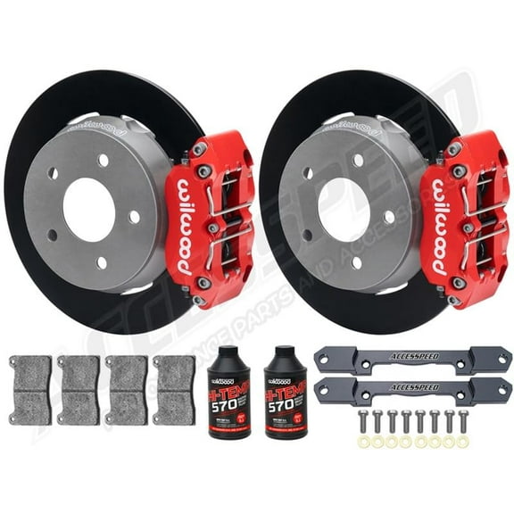 Wilwood Rear UTV Big Brake Combo with FREE Brake Fluid Red Calipers and Plain Rotors for 2022-up Polaris RZR Turbo & Pro R