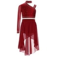 thumbnail image 3 of Miutii Kids Girls Ballet Jazz Dance Dress Gymnastic Outfits Crop Top with Chiffon Leotard Skirt Dancewear Burgundy 12, 3 of 7