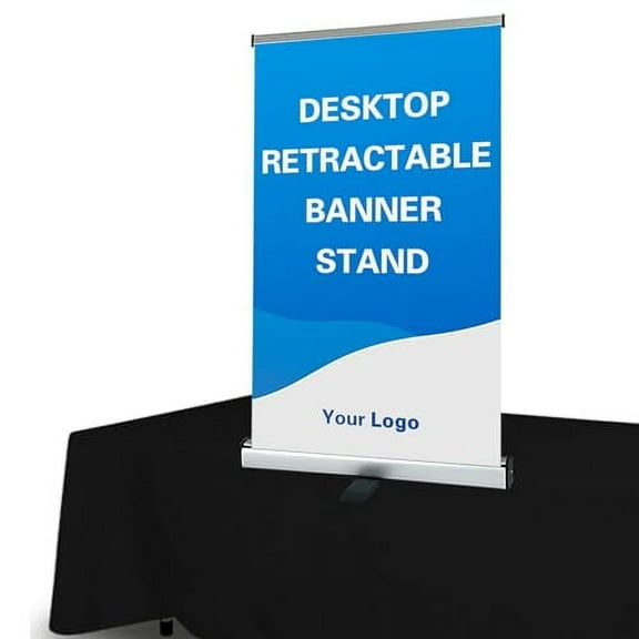 Retractable Banner Stand ,24" W x 44 - 60" H, Aluminum Standard Retractable Roll Up Banner Stand for trade show store any event (Stand ONLY)
