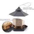 thumbnail image 3 of Comedero para pájaros, impermeable, colgante, con techo y bandeja, para exteriores, jardín, patio, patio trasero, comedero para semillas de aves silvestres a prueba de ardillas (gris), 3 of 4