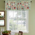thumbnail image 3 of Sage Green Floral Curtain Valances for Windows, Kitchen Valance Window Treatments Panel 2 Pack, Spring Flowers Leaves Farmhouse Rod Pocket Short Curtains for Bathroom Bedroom 60 x 18 Inch, 3 of 8